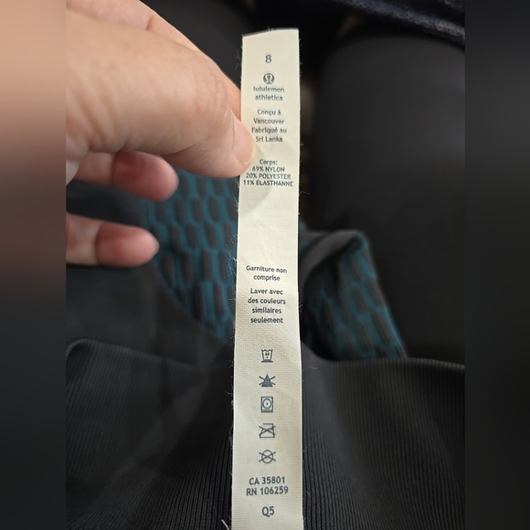 Lululemon Wunder Under Full Length High Waist Green Gray Leggings Size 8 Texture - Picture 7 of 9